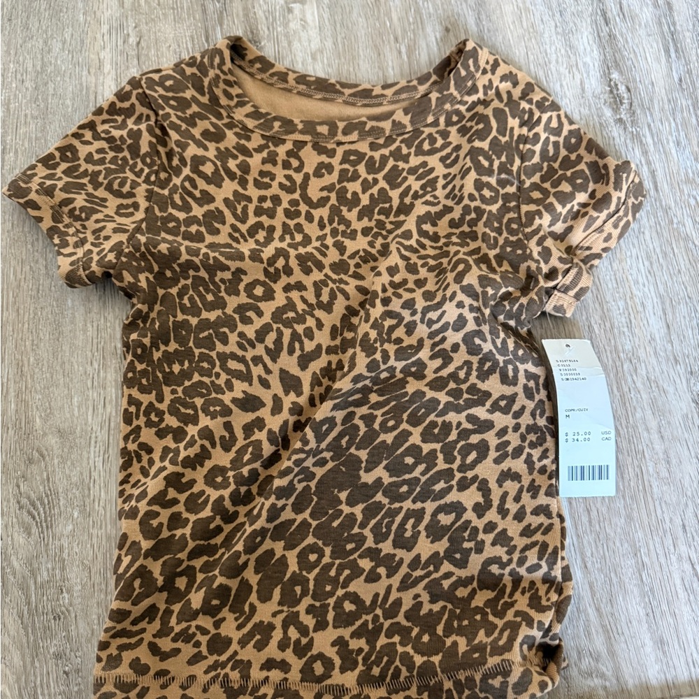 Urban Outfitters Leopard Print Short Sleeve Tee
